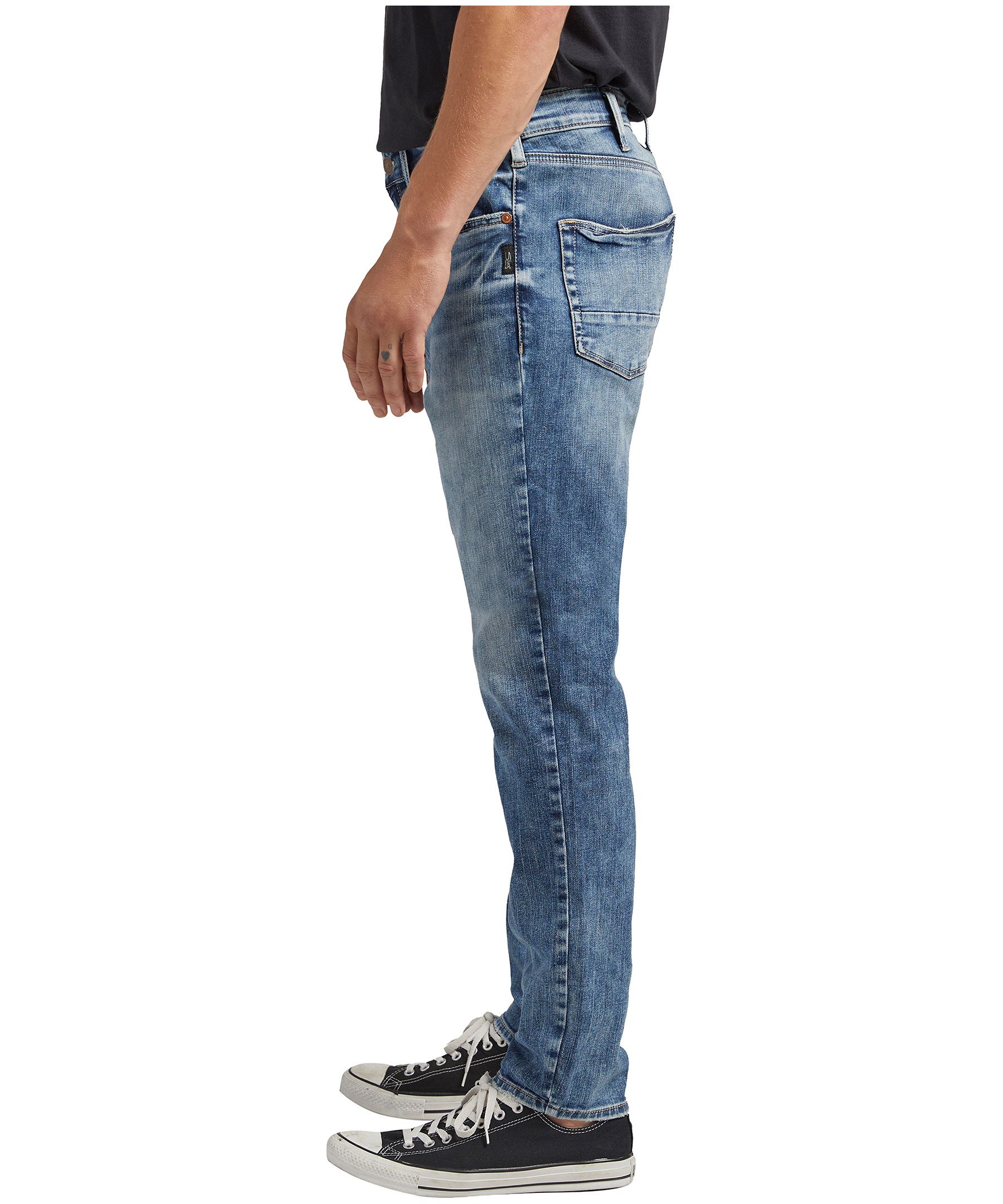 Jean moulant de coupe sportive pour hommes, Silver, Risto