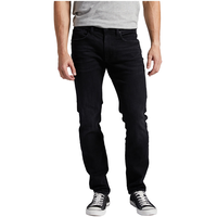 Jean en denim extensible coupe moulante à taille mi-basse pour hommes, Silver, Taavi Front_Flat
