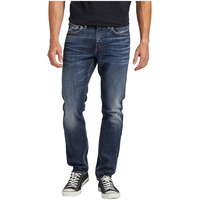 Silver Men's Taavi Skinny Fit Mid Rise Stretch Denim Jeans Front_Flat