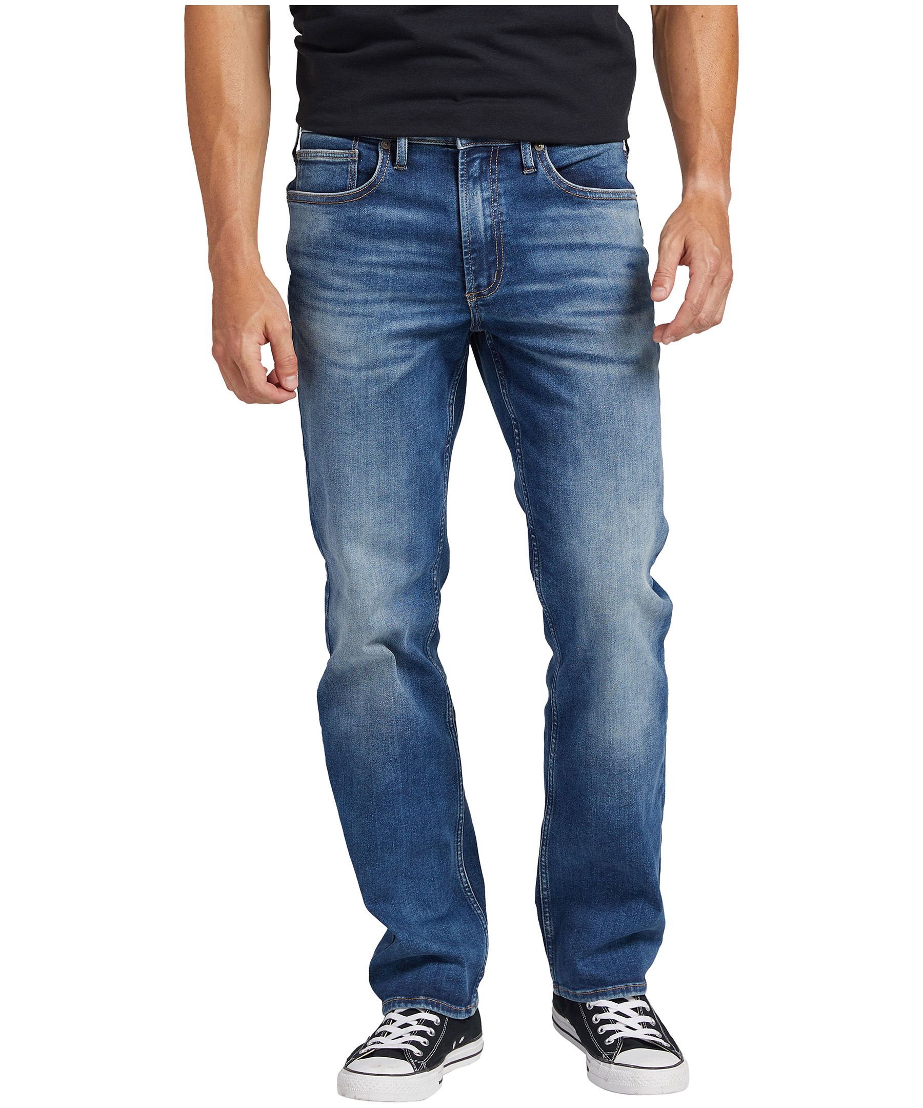 Silver Men's Infinite Relaxed Fit High Rise Straight Leg Stretch Denim ...