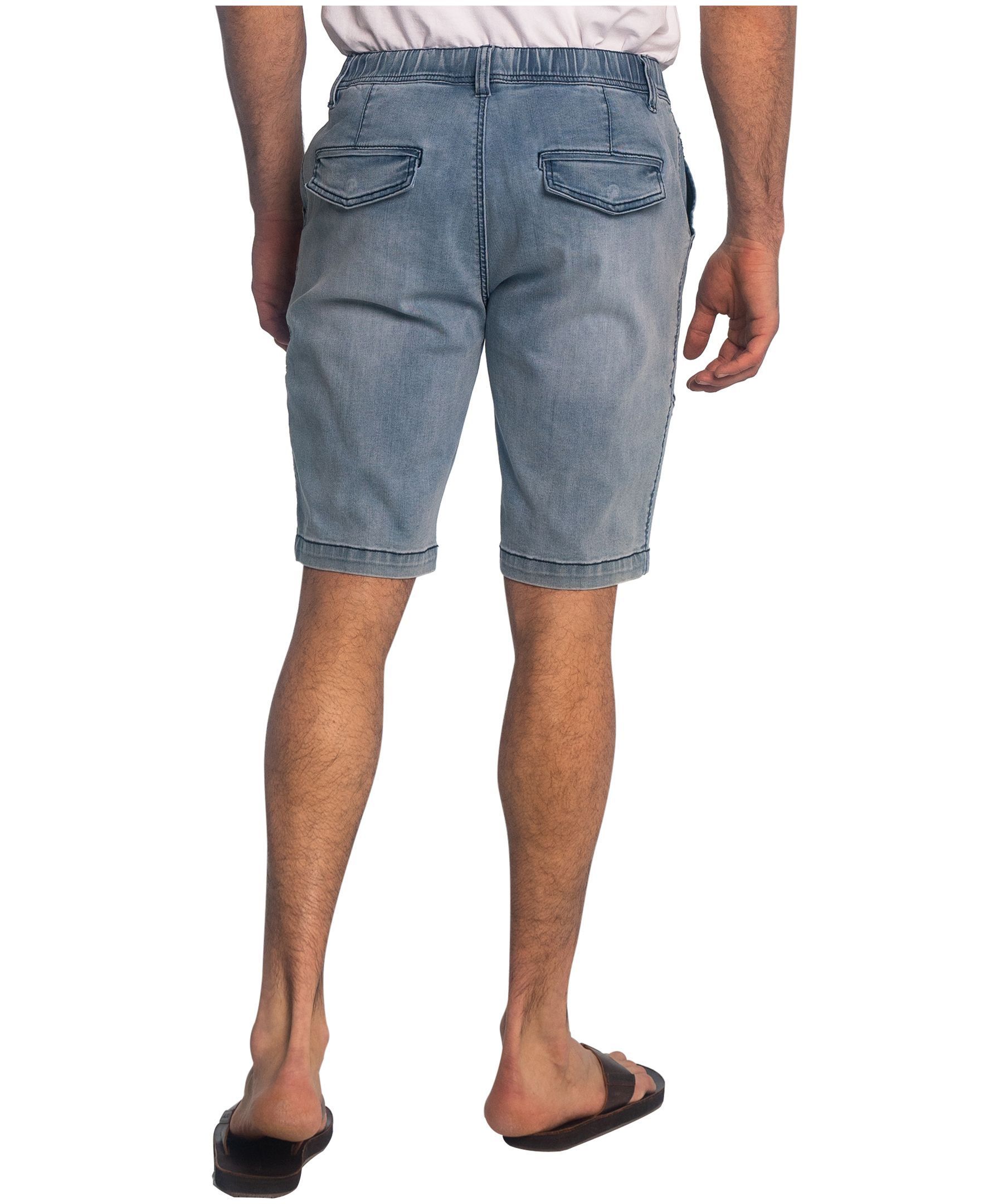 Mens elastic waist jean shorts online