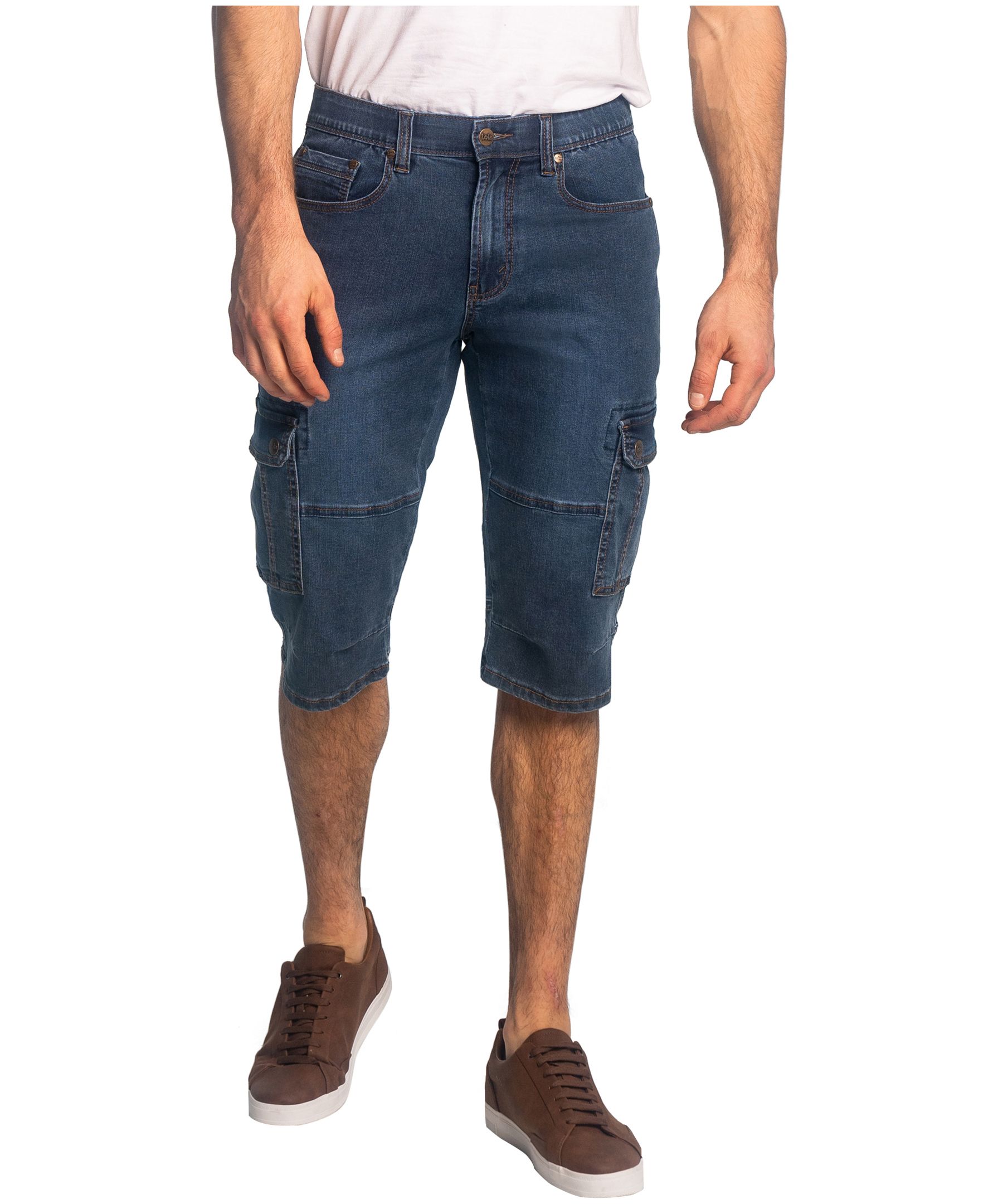 Lois Men's Capri Lucas 15.5 Inch Jean Shorts - Stonewash