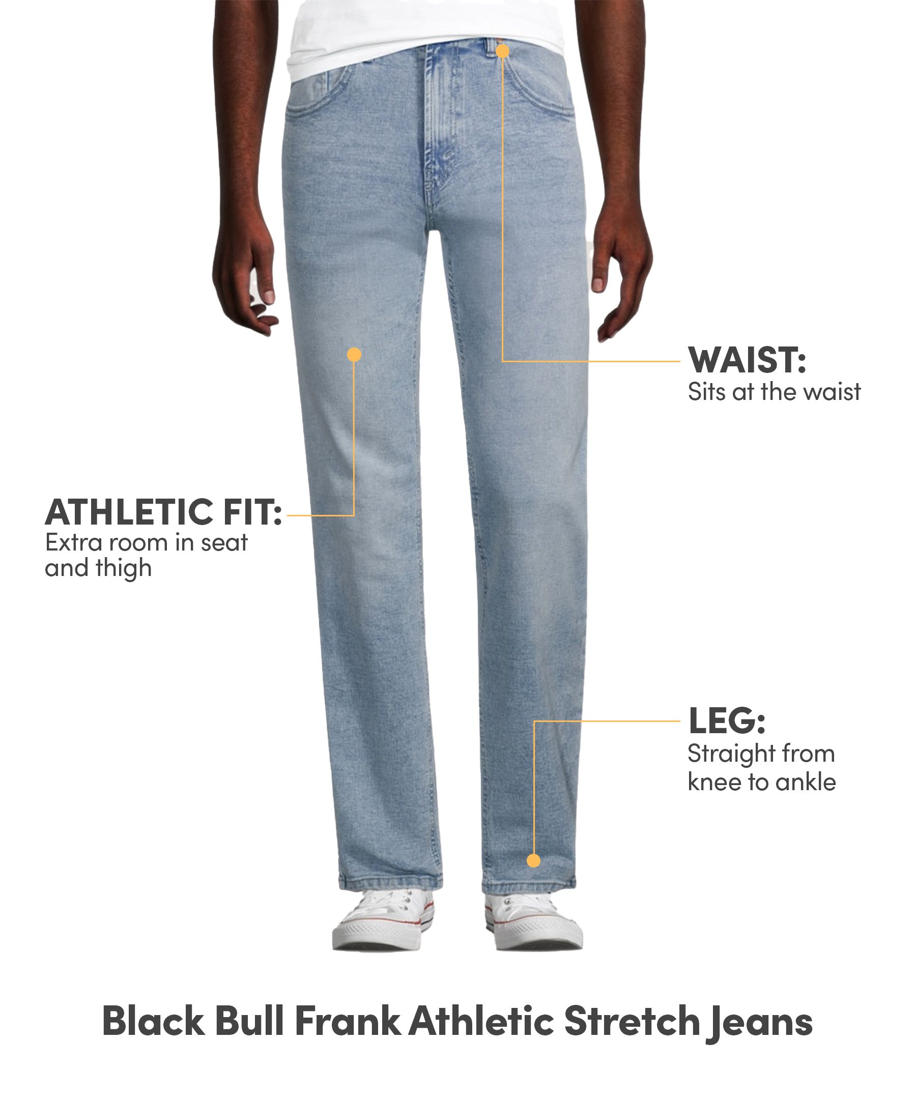 Black Bull Men's Frank Athletic Fit Super Stretch Denim Jeans