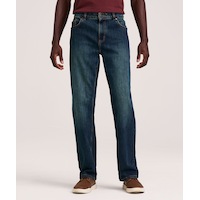Jeans à jambe fuselée à coupe décontractée teinte foncée FLEXTECH Denver Hayes pour hommes Front_Flat