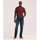 Jeans à jambe fuselée à coupe décontractée teinte foncée FLEXTECH Denver Hayes pour hommes Front_Flat