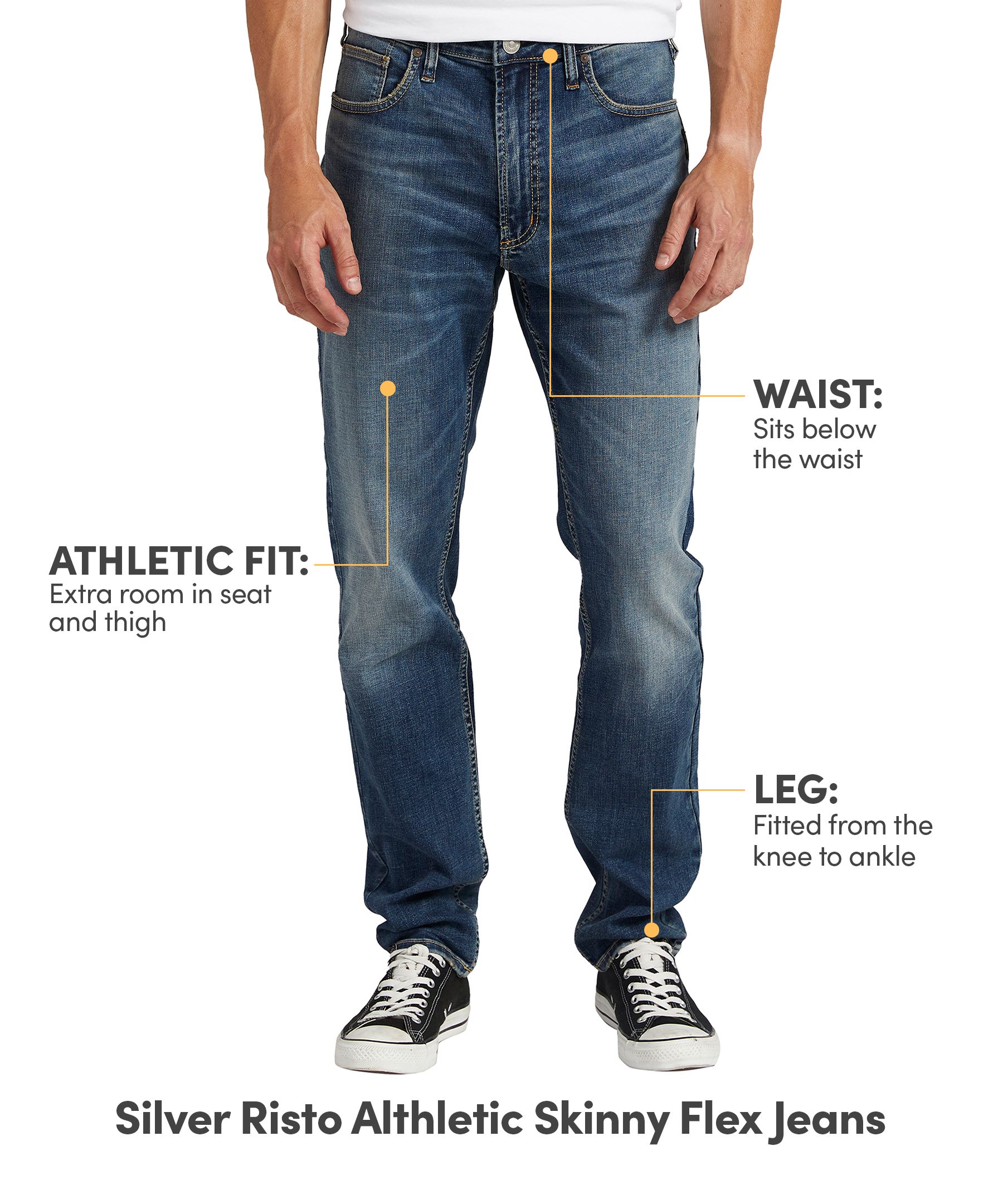 Silver Men's Risto Athletic Skinny Flex Denim Jeans
