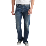 Silver Men's Zac Relaxed Fit Straight Leg Comfort Stretch Denim Jeans Front_Flat