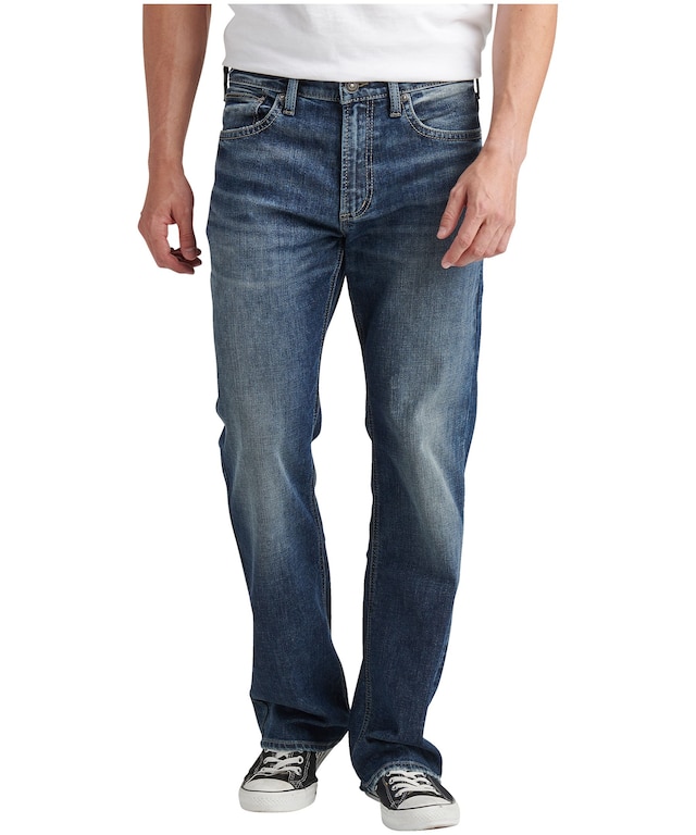 Silver Men's Zac Relaxed Fit Straight Leg Comfort Stretch Denim Jeans ...