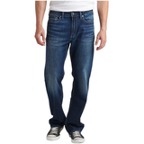 Silver Men's Grayson Classic Fit Straight Leg Ultimate Stretch Jeans Front_Flat