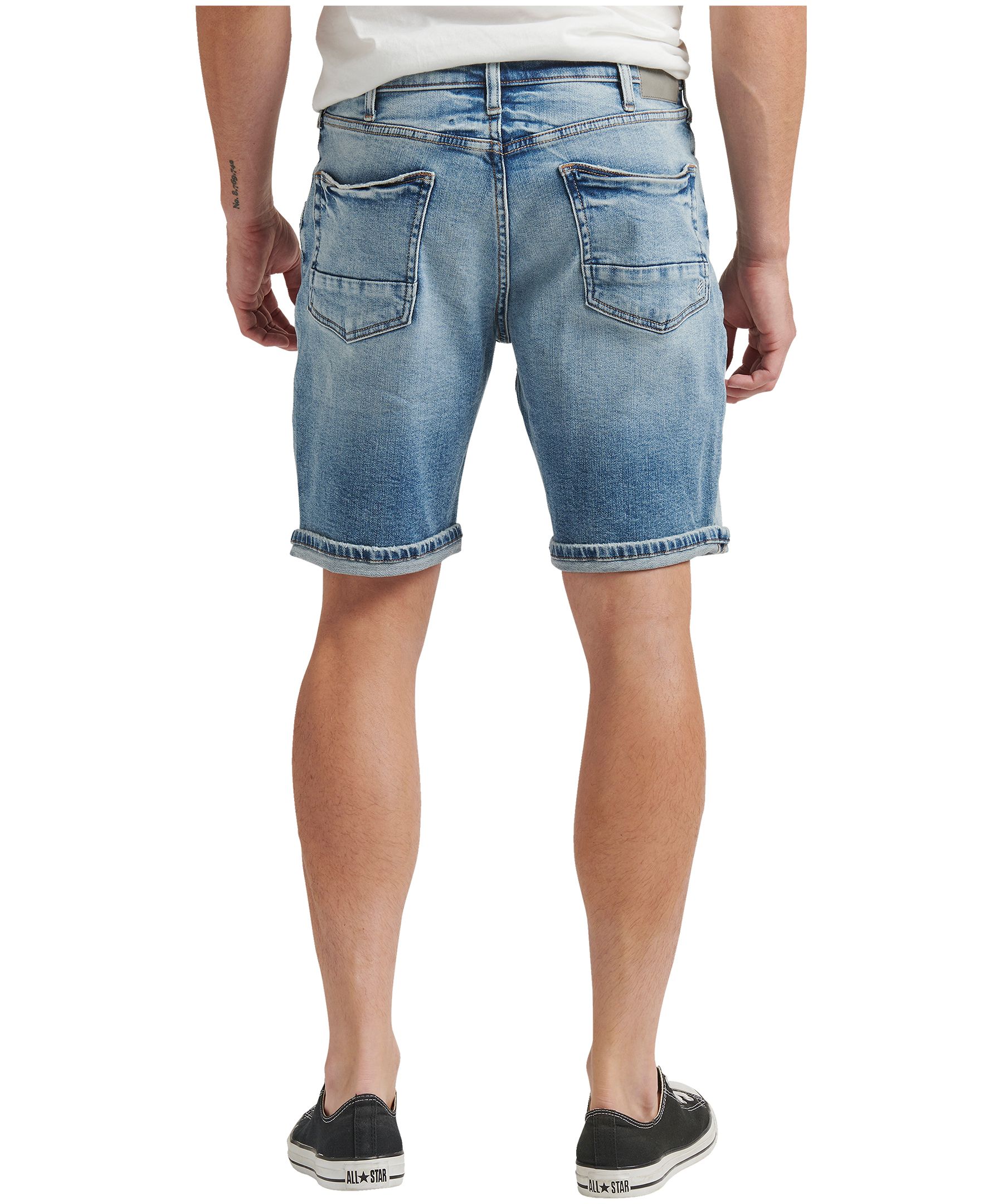 Short extensible confortable de coupe sportive à taille mi-basse pour hommes, Silver, Machray
