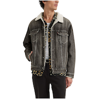 Levi's Men's Denim Relaxed Fit Sherpa Jacket Front_Flat
