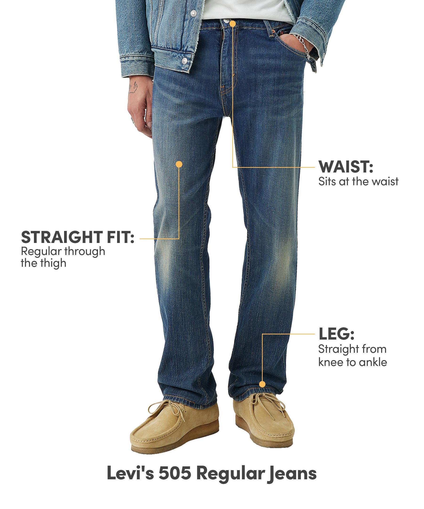 Levi's Men's 505 Regular Fit Let It Lie Jeans