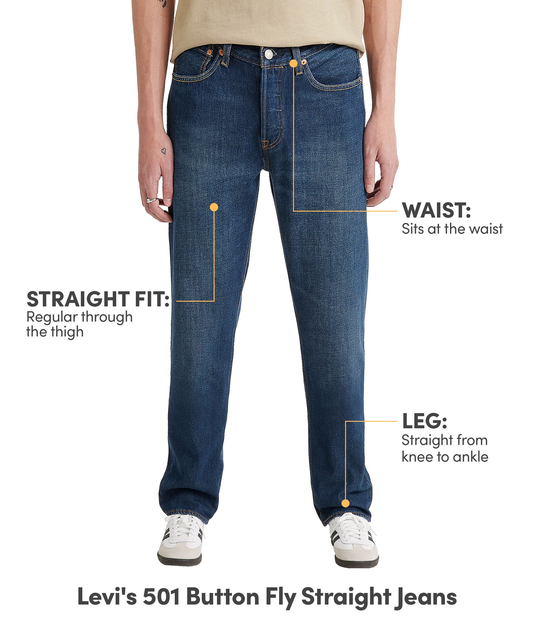 Levi's Men's 501 Button Fly Straight Leg Jeans