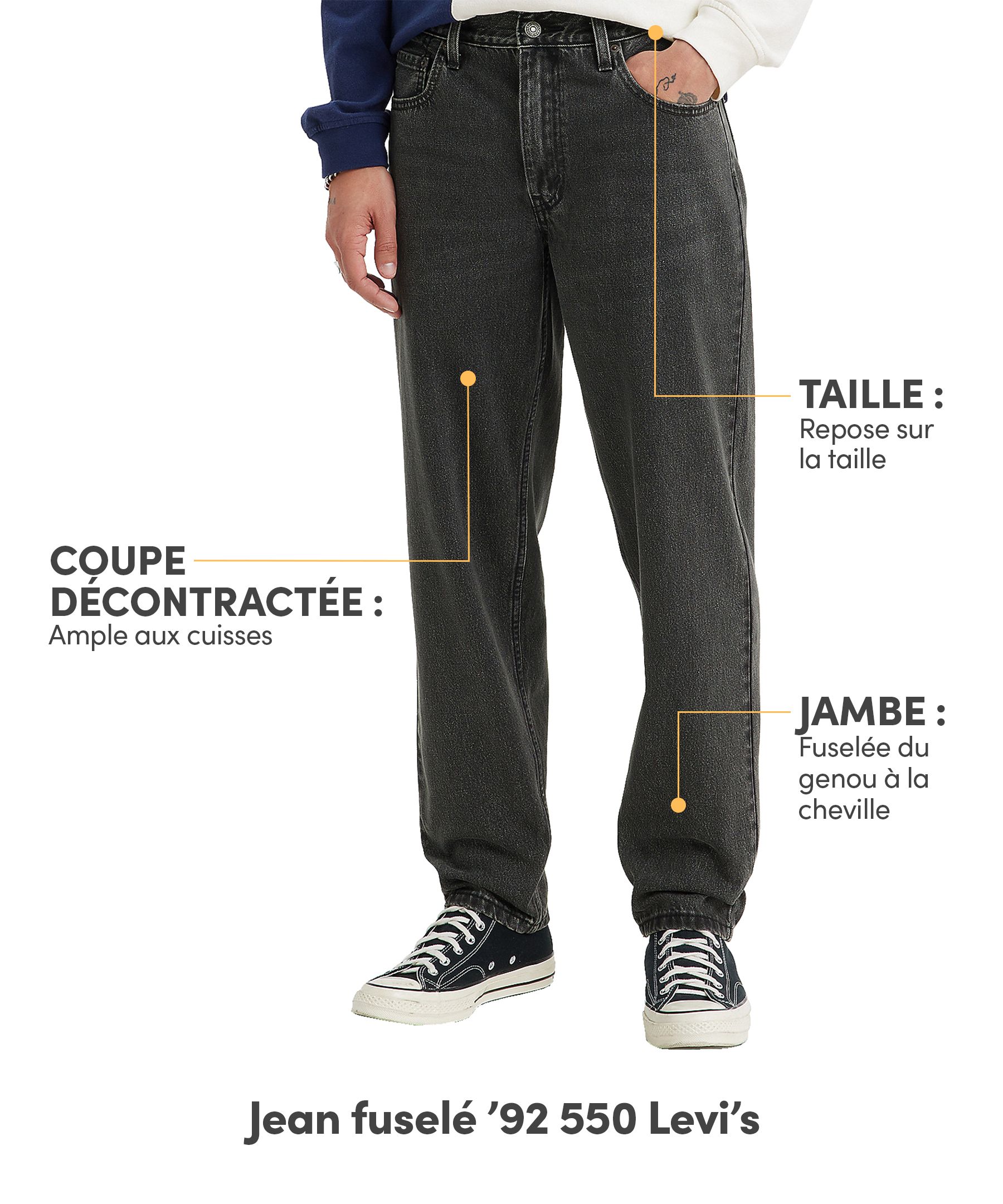 Jean fuselé de coupe décontractée pour hommes, 550 '92, Levi's