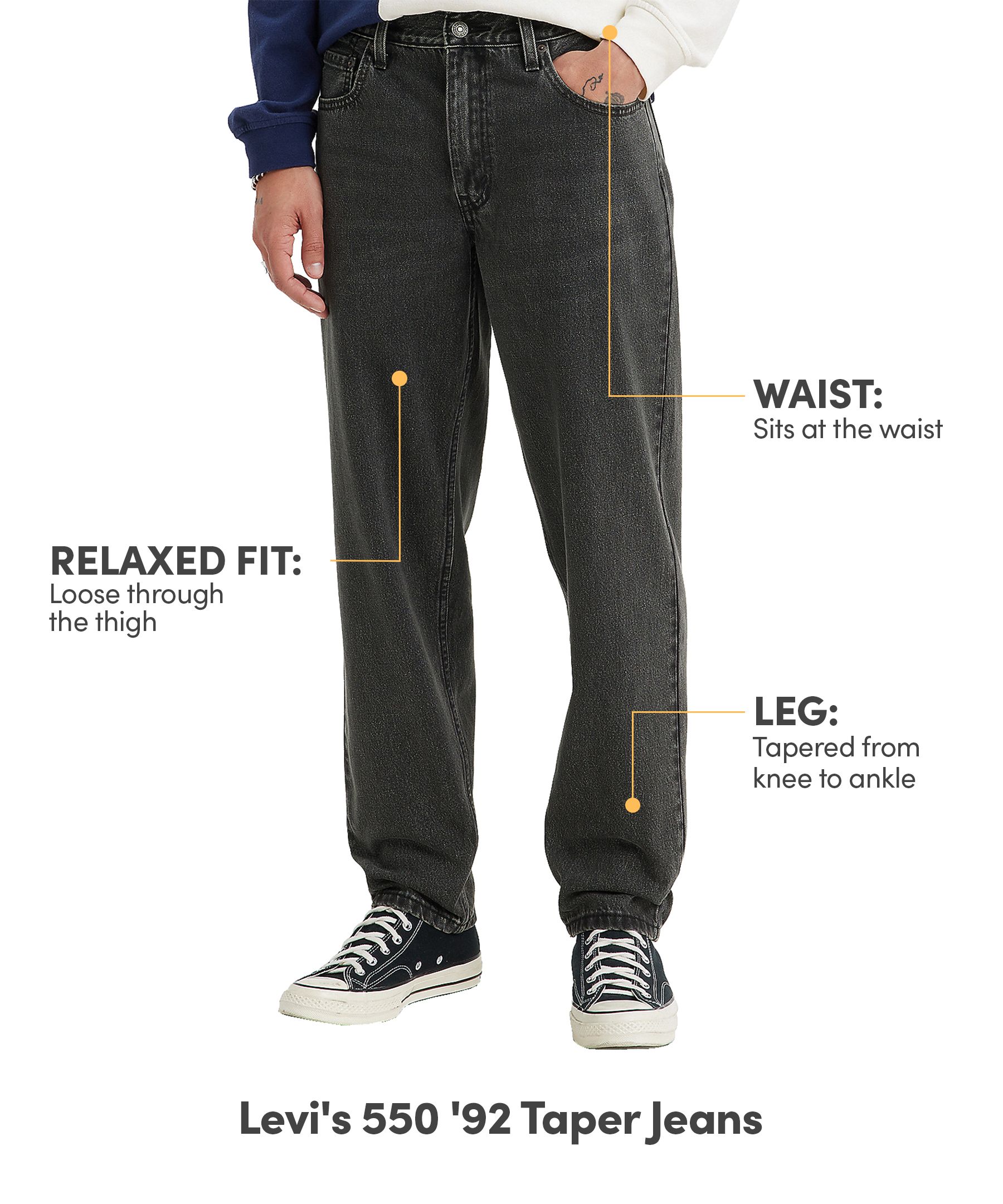 Levi Men's 550 92 Relaxed Fit Taper Jeans Mark's