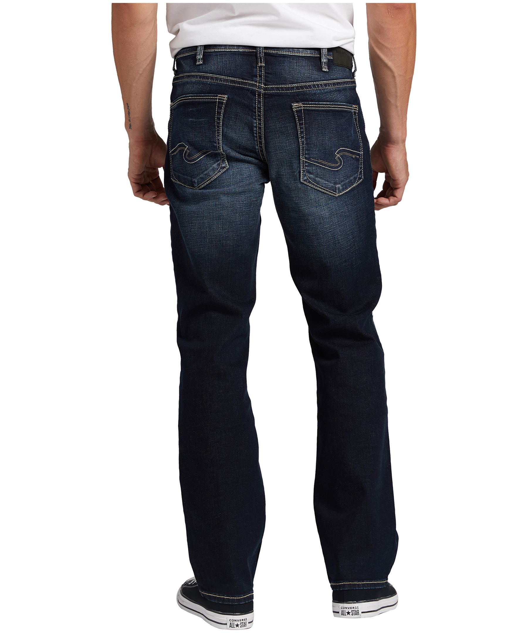 Silver Men s Gordie Relaxed Fit Straight Leg Jeans Marks