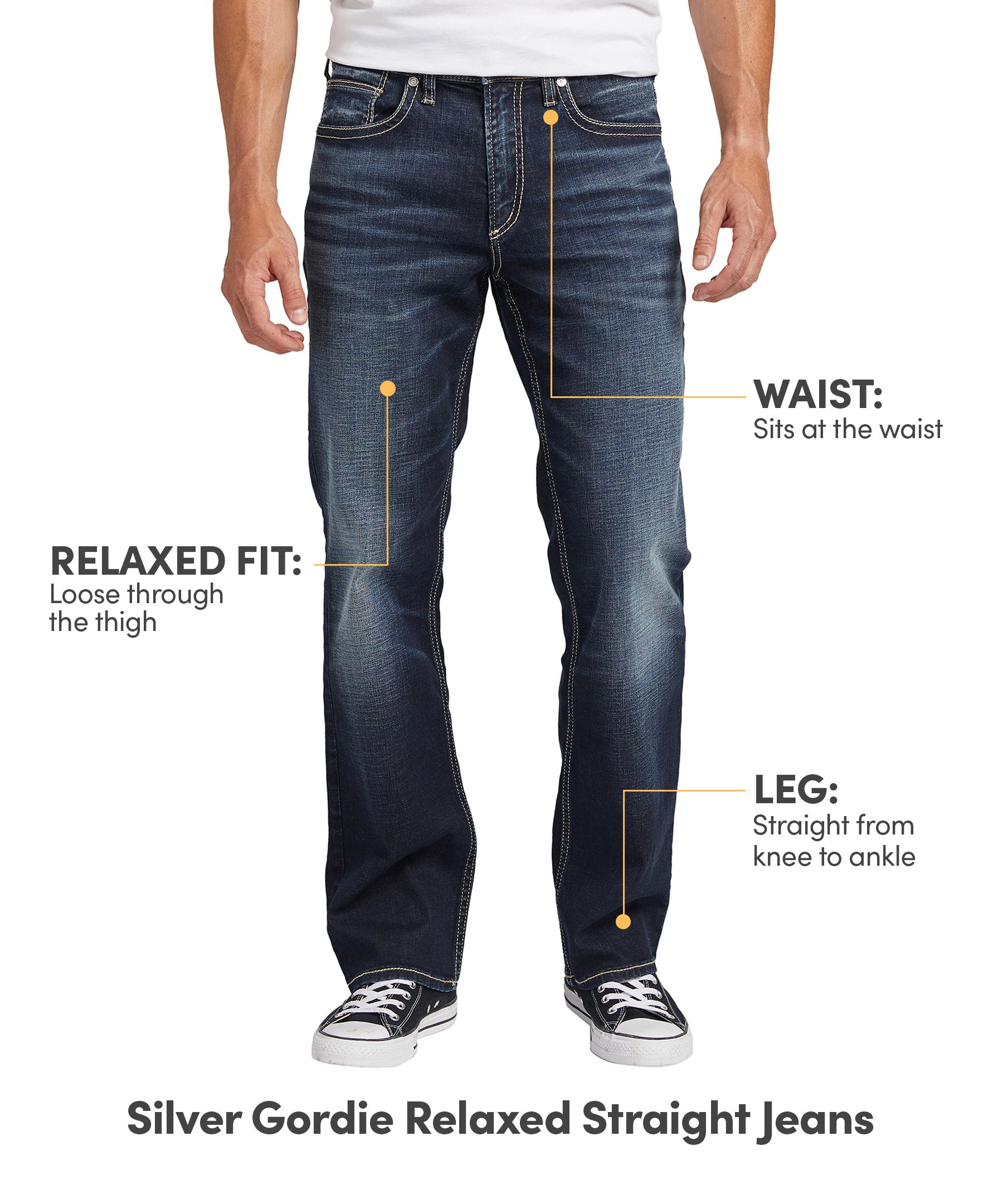 Silver Men's Gordie Relaxed Fit Straight Leg Jeans