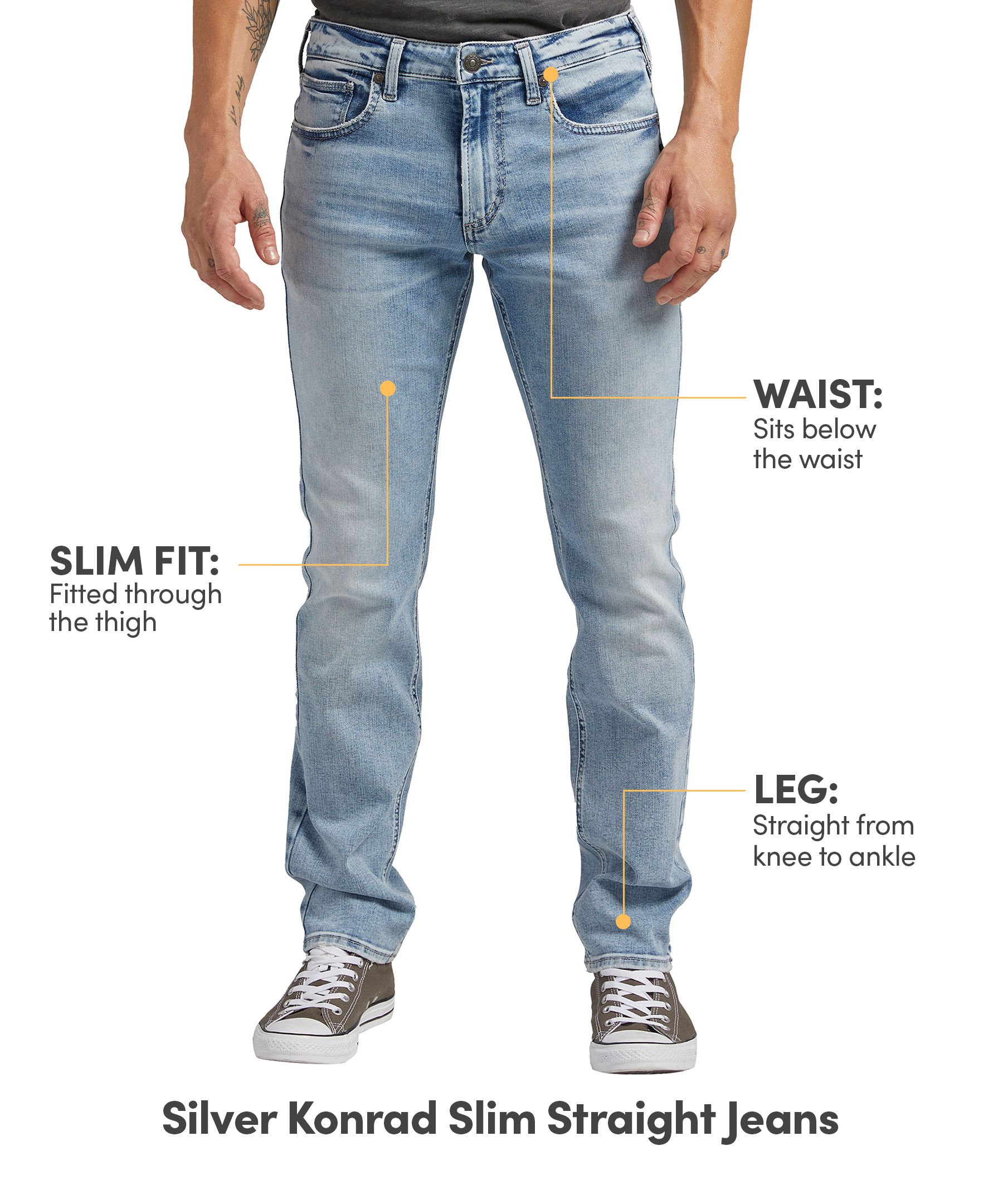Silver Men's Konrad Slim Straight Fit Jeans