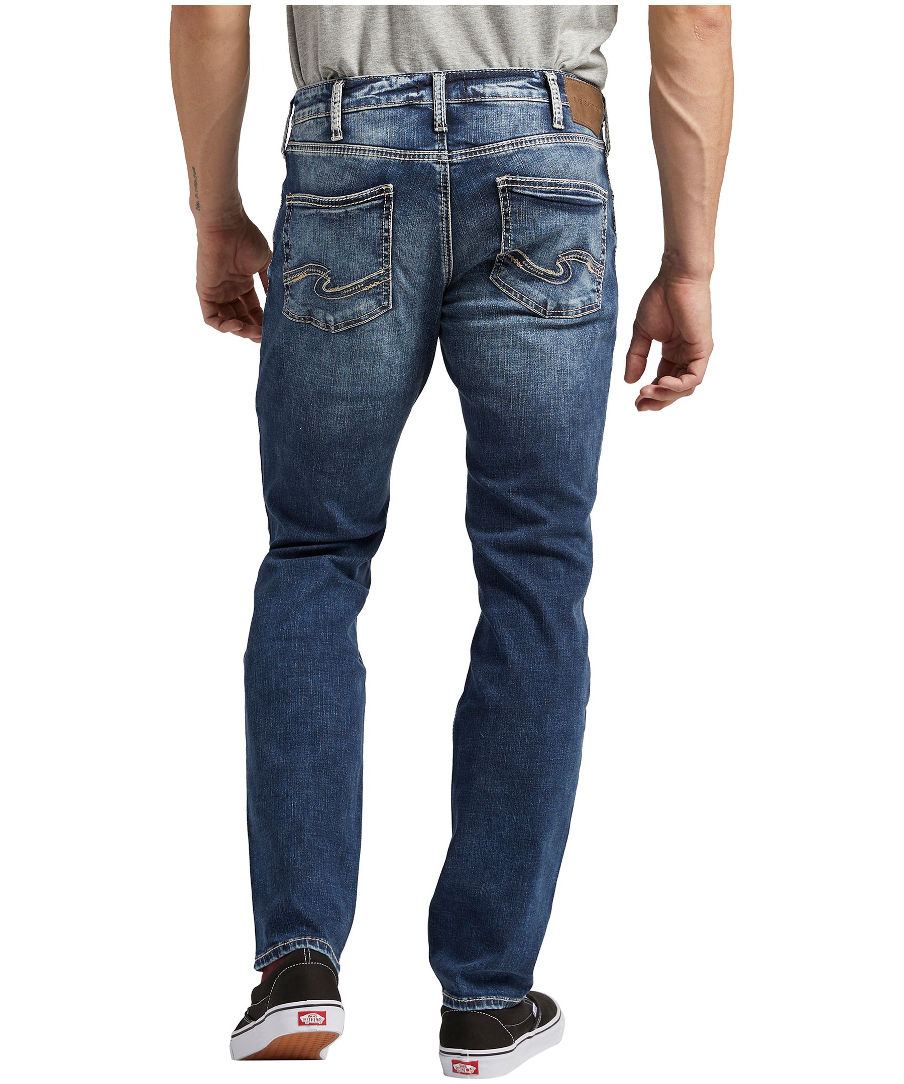 Jean étroit à coupe droite Konrad pour hommes, Silver