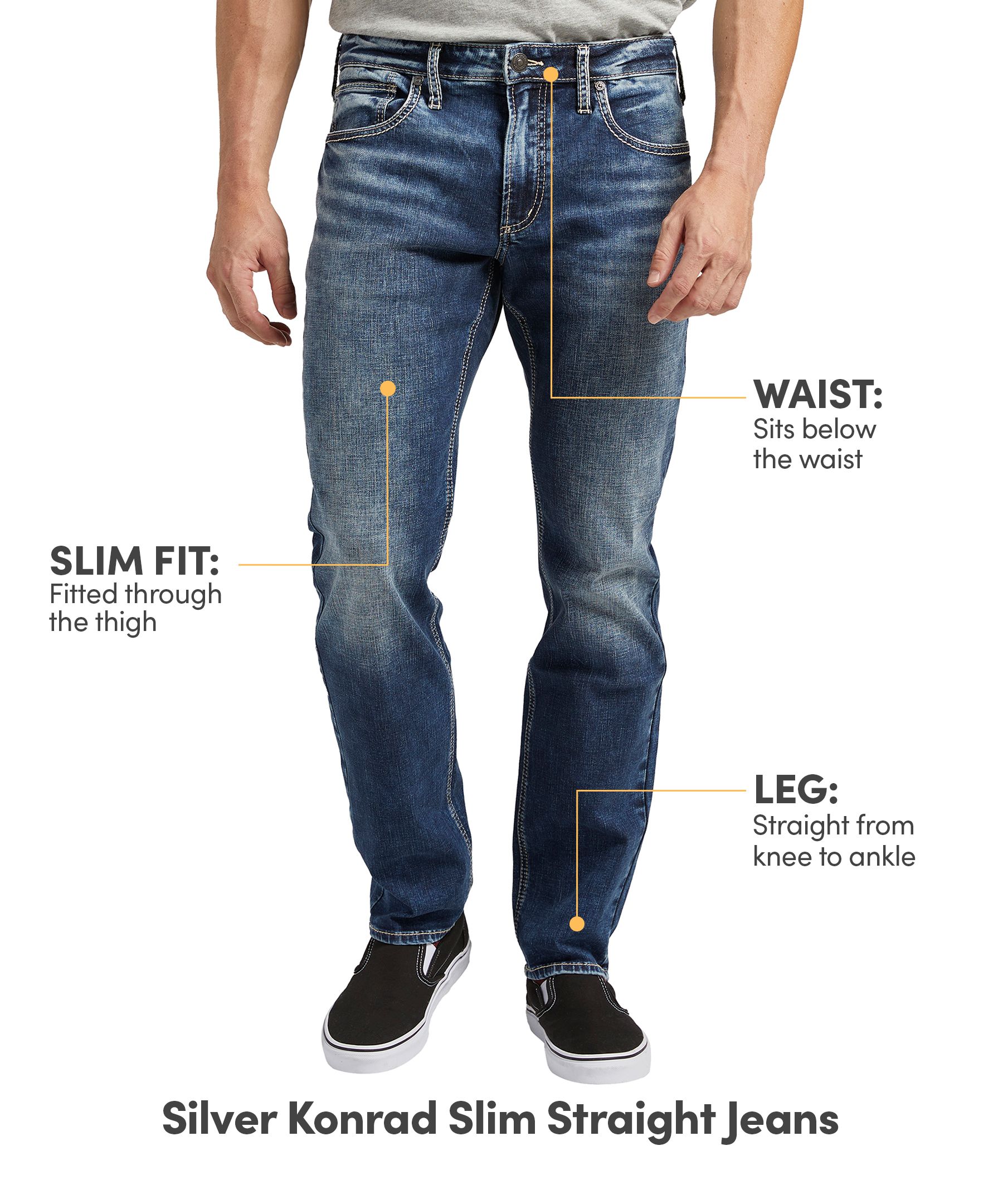 Silver Men's Konrad Slim Straight Fit Jeans