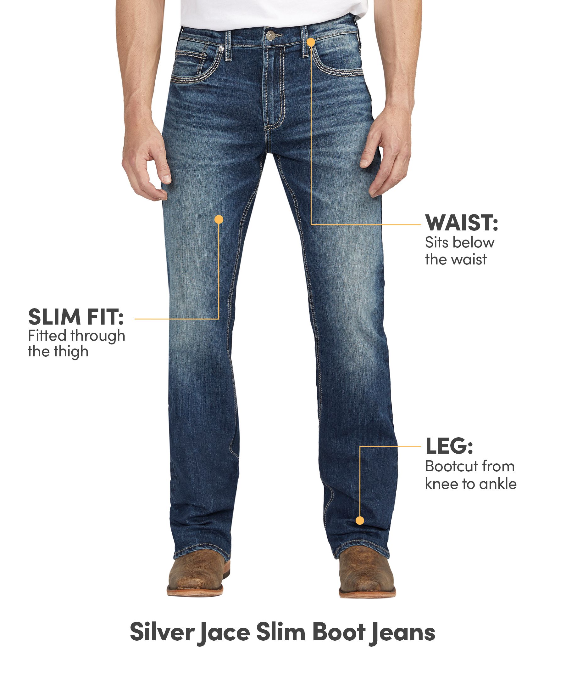 Silver Men's Jace Slim-Fit Bootcut Jeans