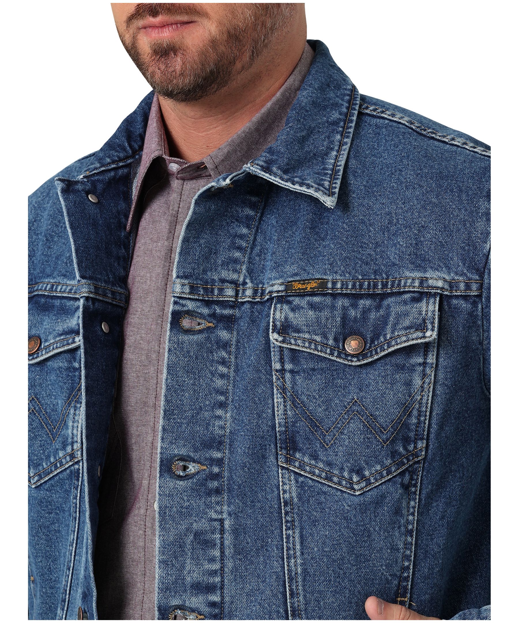 ジャケット・アウター WRANGLER / WASHED DENIM TRUCKER JACKET Wrangler® Western Sherpa Lined Denim Trucker Jacket