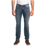 Jean à coupe surdimensionnée, à jambe droite et à taille basse pour hommes, Mad, Black Bull Front_Flat