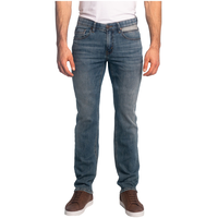 Jean à coupe surdimensionnée, à jambe droite et à taille basse pour hommes, Mad, Black Bull Front_Flat