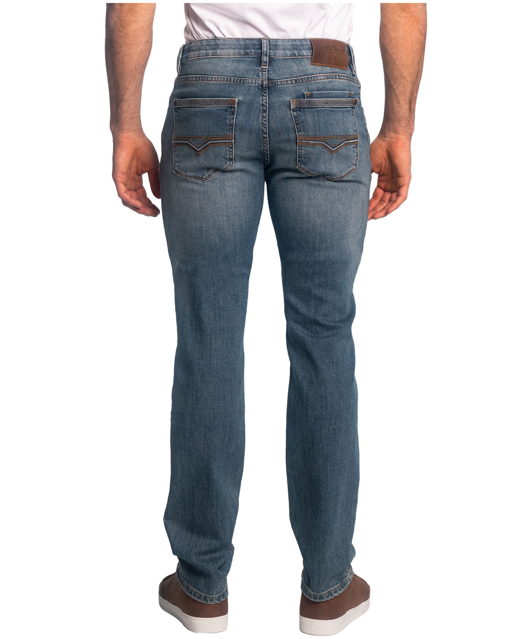 Jean à coupe surdimensionnée, à jambe droite et à taille basse pour hommes, Mad, Black Bull