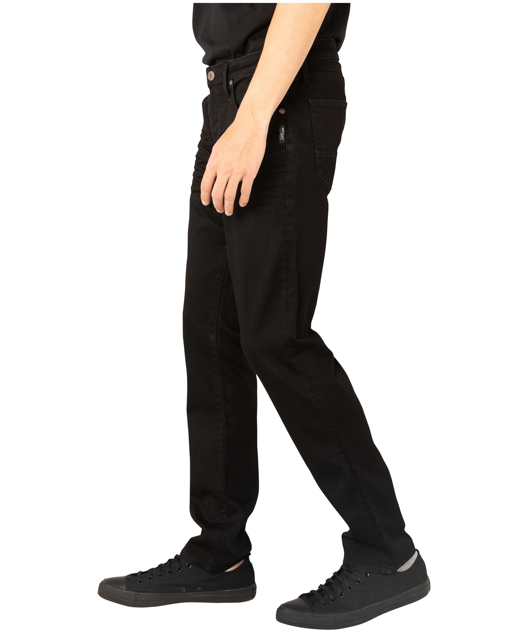 Jean à coupe droite classique à taille mi-basse pour hommes, Silver, Machray