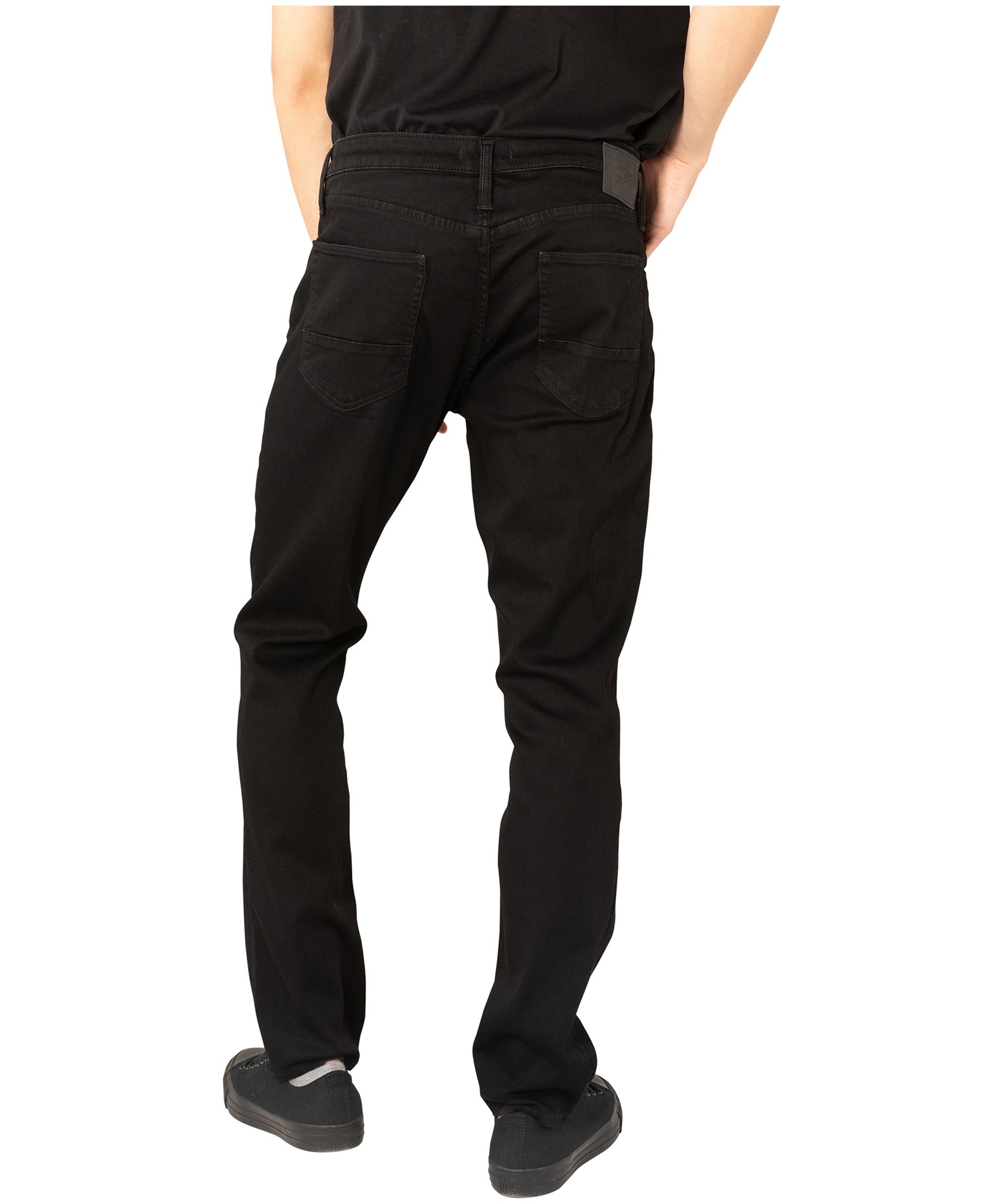 Jean à coupe droite classique à taille mi-basse pour hommes, Silver, Machray