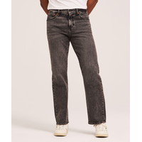 Jeans à jambe droite à coupe ample FLEXTECH Denver Hayes pour hommes - Noir Front_Flat