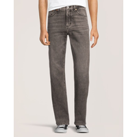 Jeans à jambe droite à coupe ample FLEXTECH Denver Hayes pour hommes - Noir Front_Flat