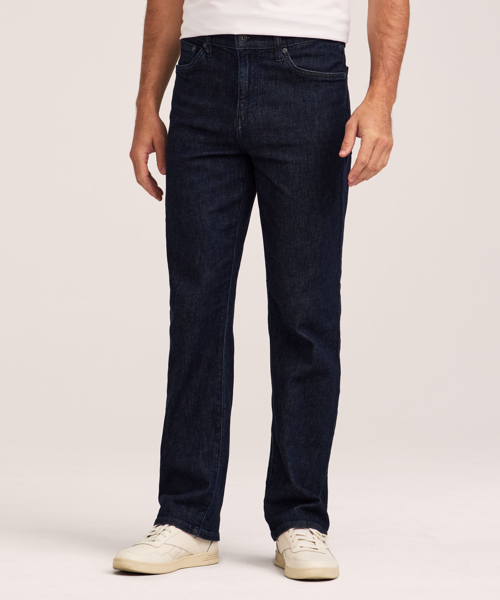 Jeans à jambe droite à coupe ample FLEXTECH Denver Hayes pour hommes - Délavé