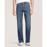 Jeans à jambe droite à coupe ample FLEXTECH Denver Hayes pour hommes - Délavé moyen Front_Flat