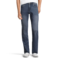 Jean de coupe décontractée à taille mi-basse et jambe droite pour hommes, Black Bull Frank Front_Flat