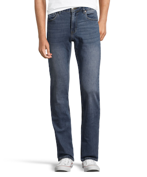 Jean de coupe décontractée à taille mi-basse et jambe droite pour hommes, Black Bull Frank