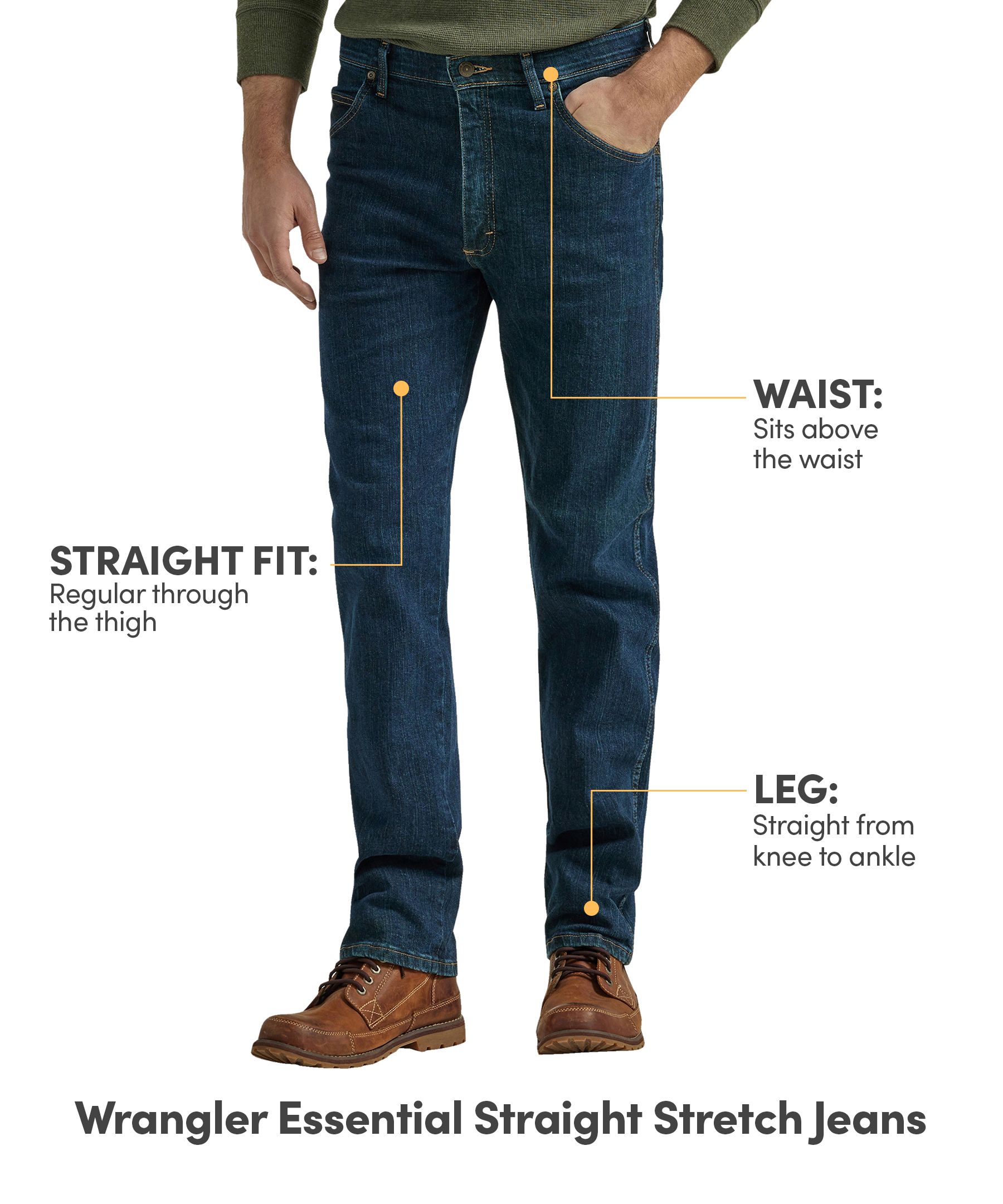 Wrangler Men's Essential Straight Leg Stretch Jeans