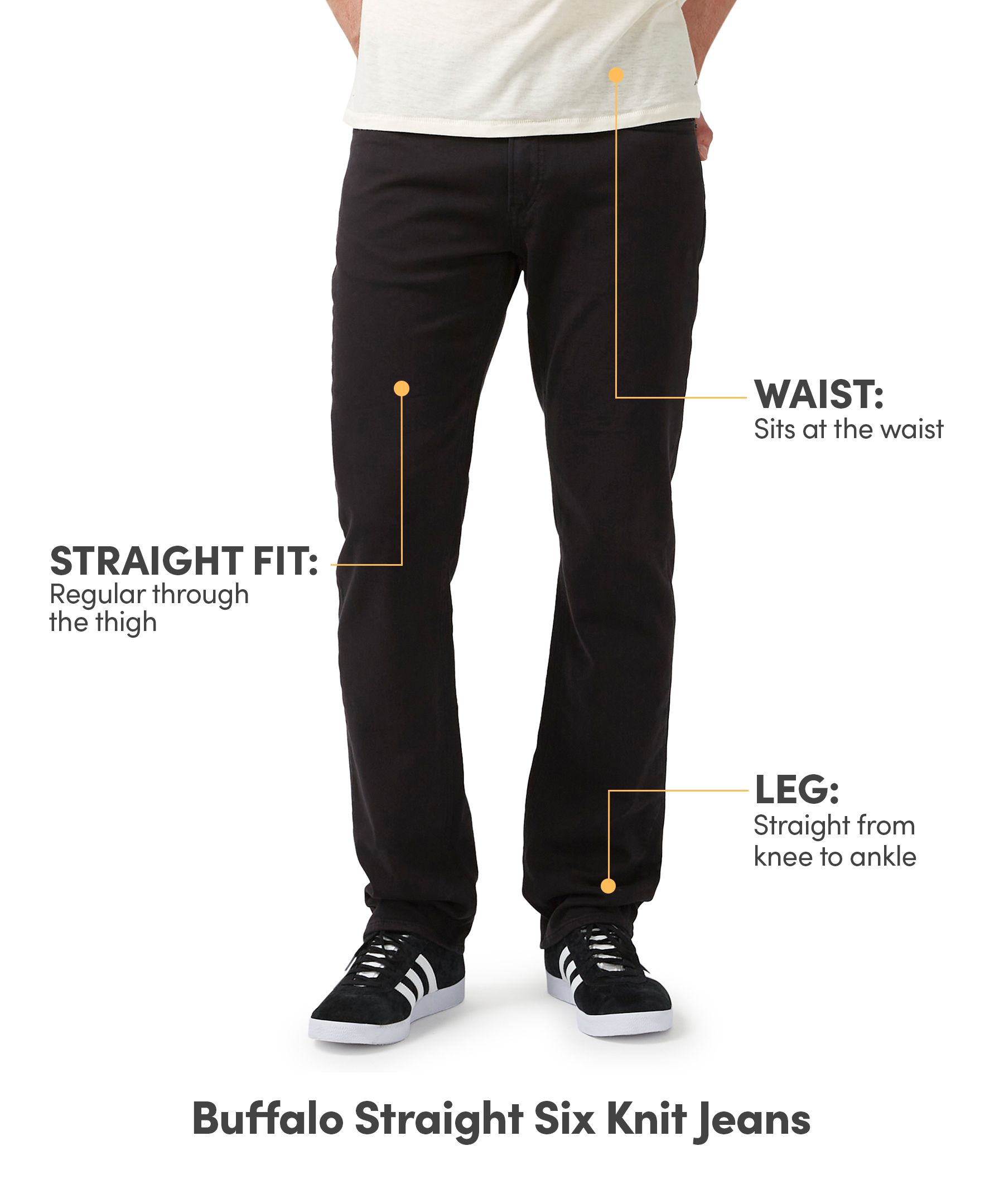 Buffalo Men's Straight Six Denim Knit Jeans