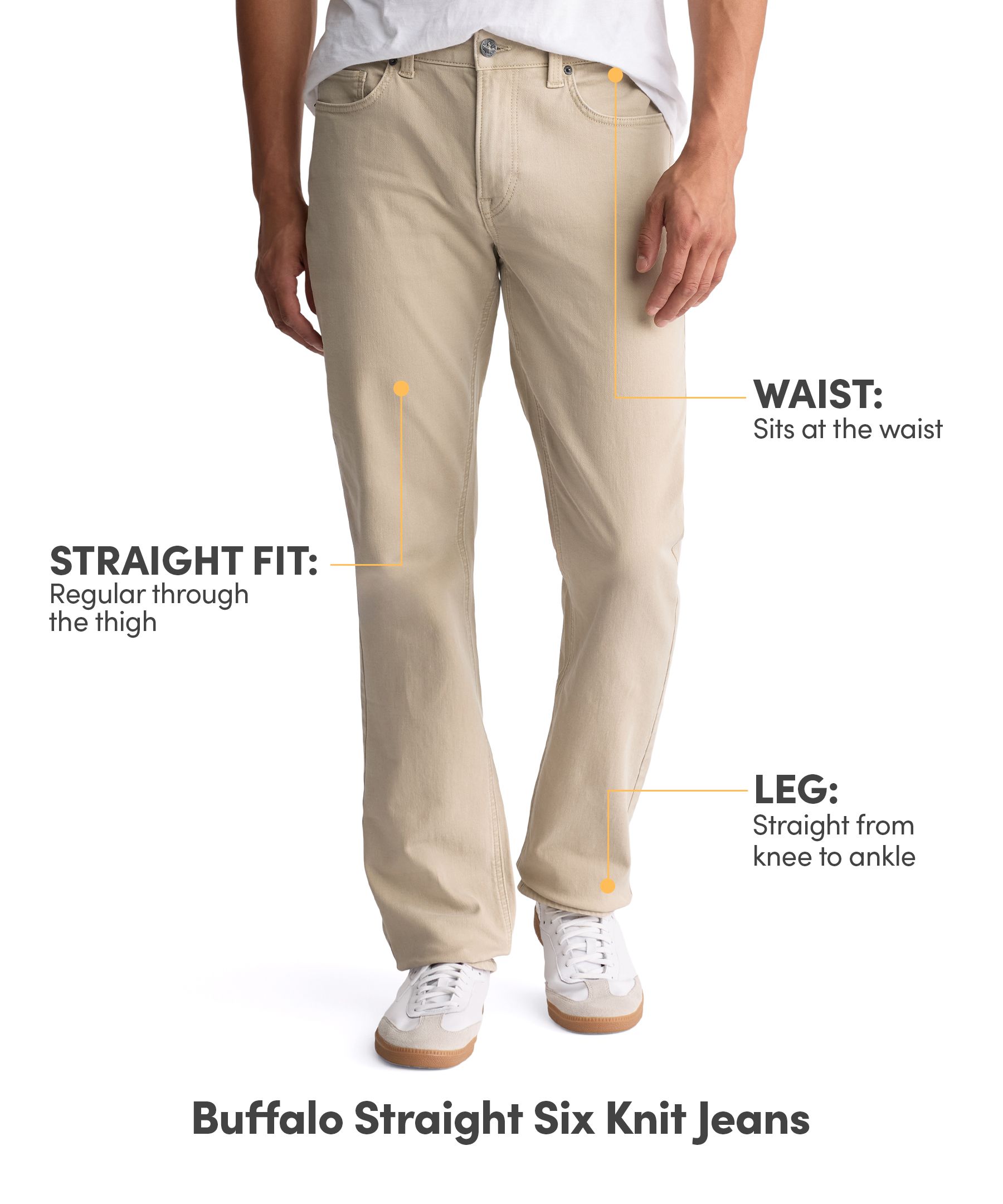 Buffalo Men's Straight Six Denim Knit Jeans