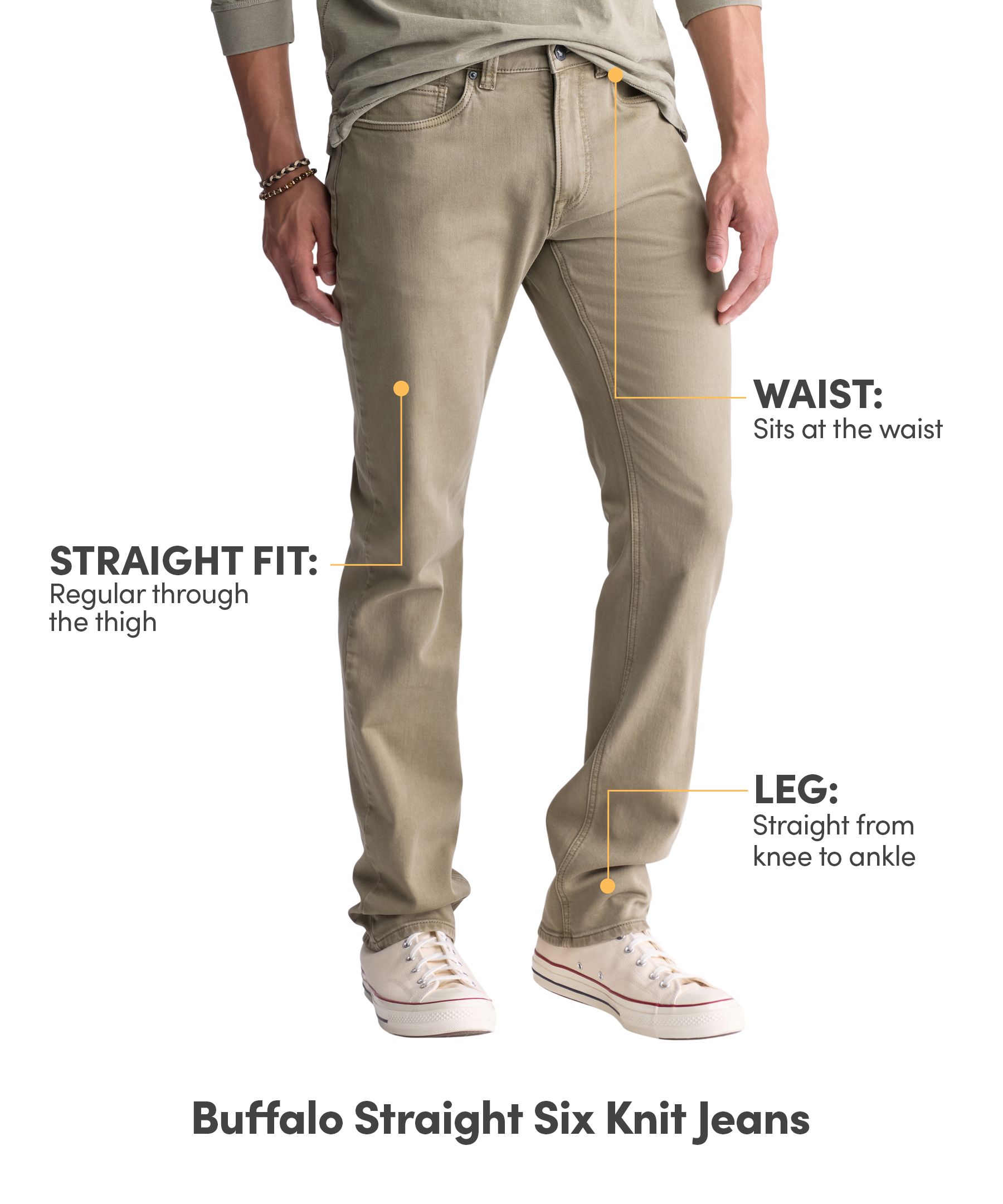 Buffalo Men's Straight Six Denim Knit Jeans