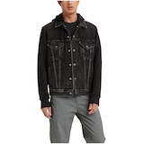 Levi's Men's Hybrid Denim Trucker Hoodie Jacket Front_Flat