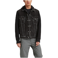 Levi's Men's Hybrid Denim Trucker Hoodie Jacket Front_Flat