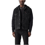 Levi's Men's Hybrid Denim Trucker Hoodie Jacket Front_Flat