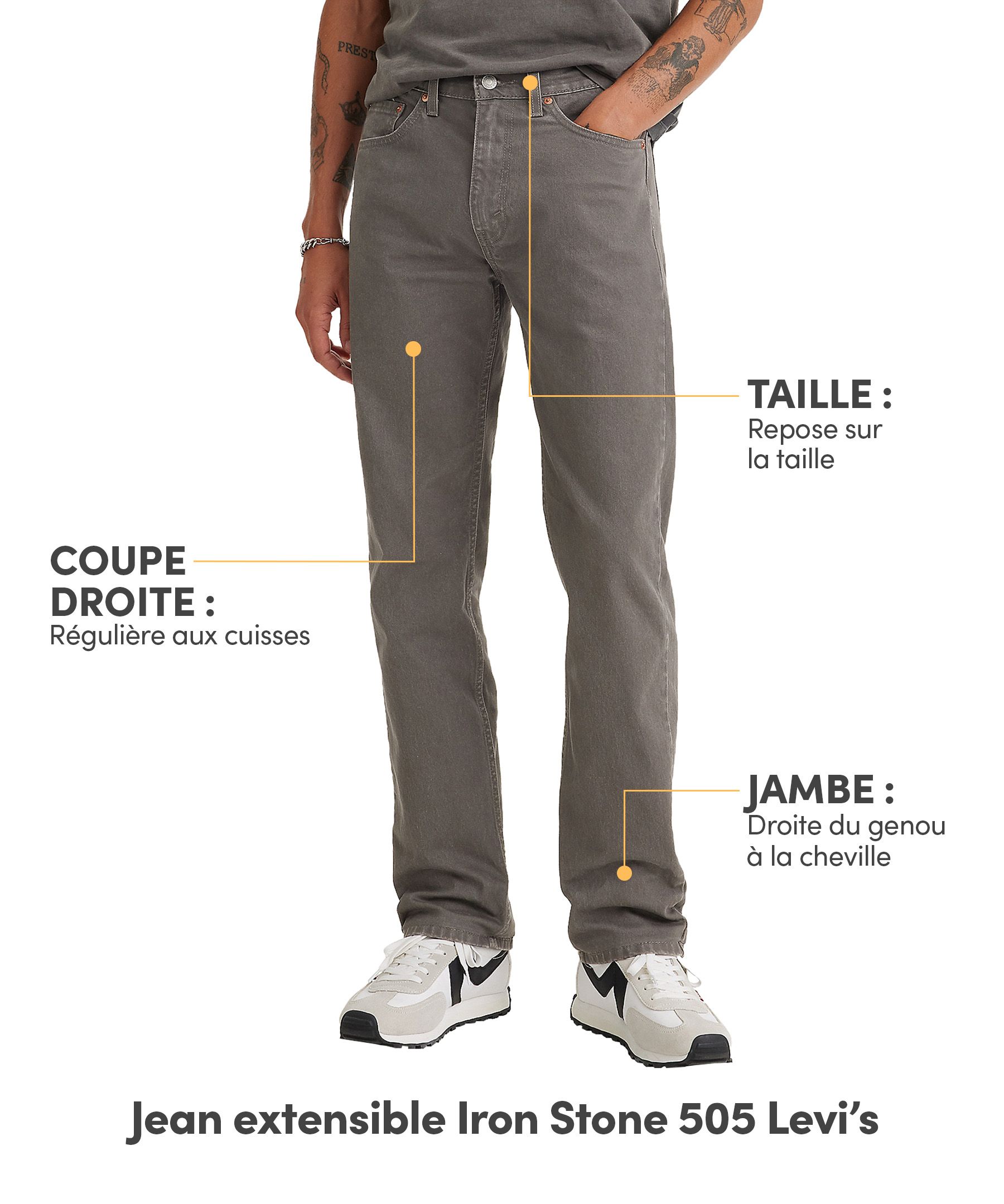 Jean extensible&nbsp;505 pour hommes, Iron Stone, Levi's