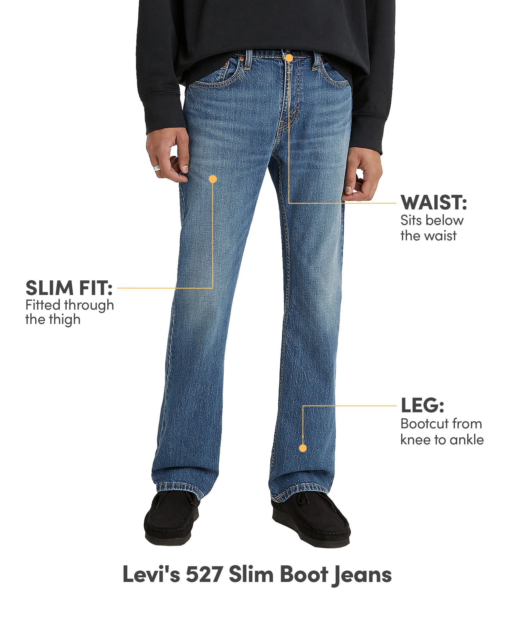 Levi's Men's 527 Blue Tunes Slim Boot Cut Jeans