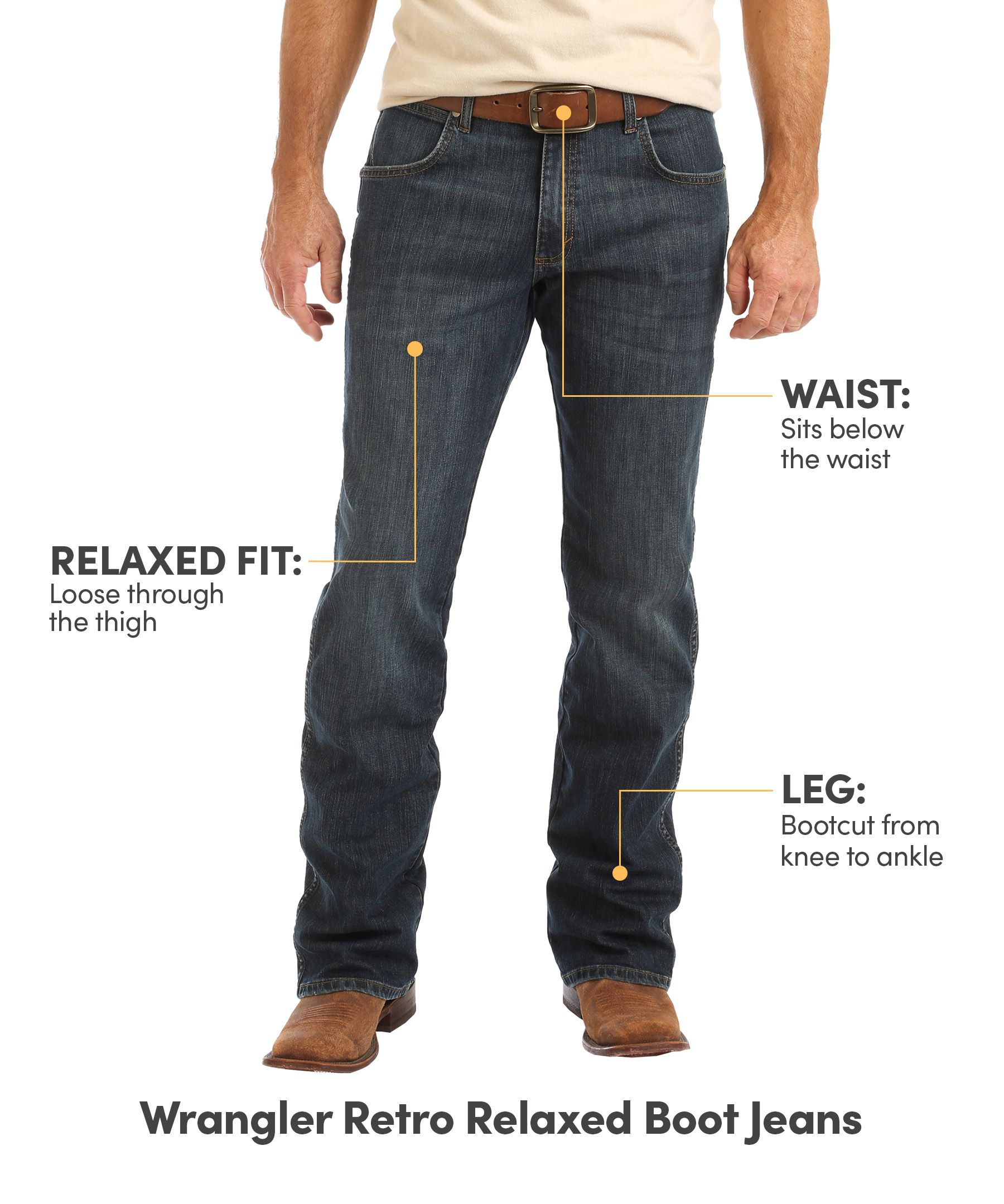 Wrangler Men's Retro Relaxed Bootcut Jeans Mark's