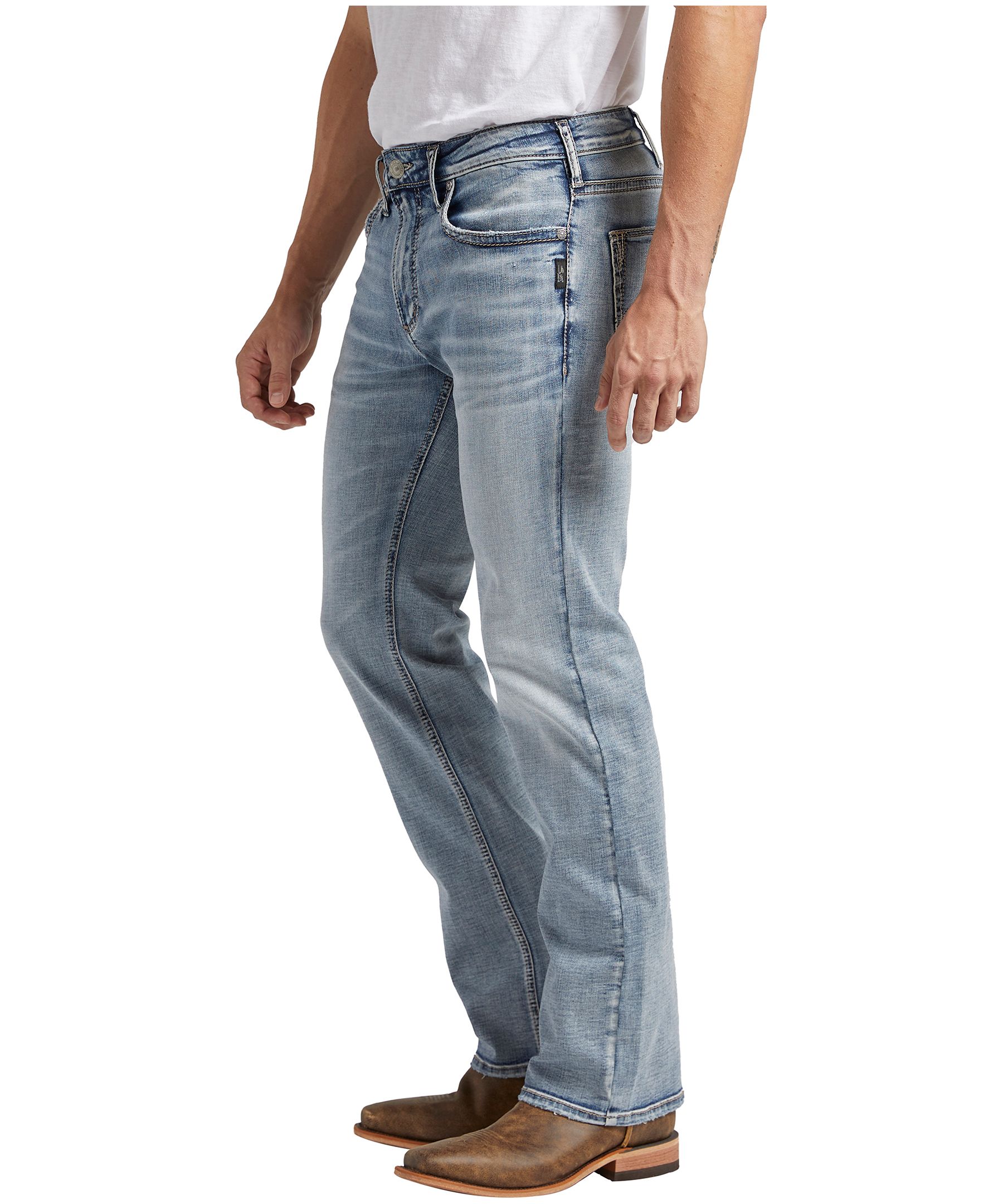 Jean étroit Jace en denim Max Flex pour hommes, Silver