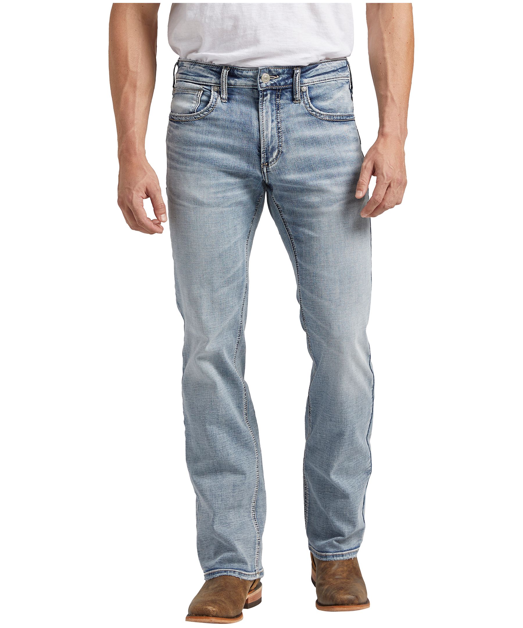 Jean étroit Jace en denim Max Flex pour hommes, Silver