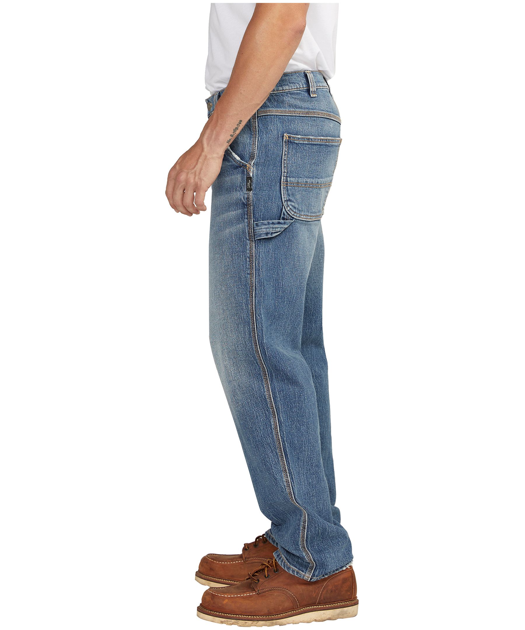 Jean de peintre à coupe ample pour hommes, Silver